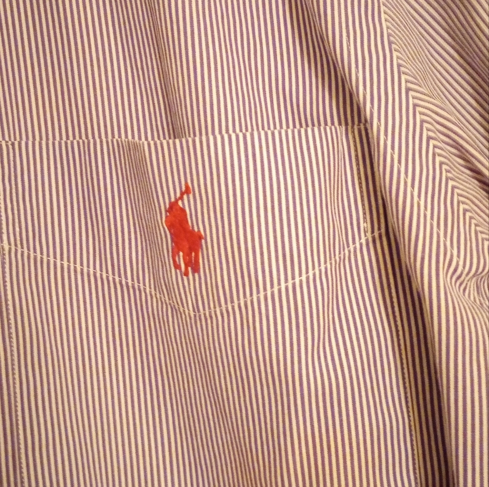 Ralph Lauren Men's Long Sleeve Button Down Striped Dress Shirt - Picture 3 of 6